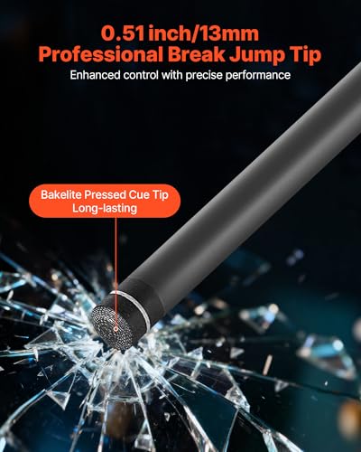 VEVOR Pool Cue, Pool Stick, 58 inch Billiard Pools Cue Stick with Multi-Layer Tip & ABS Connection Ring, Cues Sticks for Professional Pool Table, Bar, Home, Office - style: 1 Piece Jump Break Cue