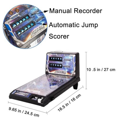 Christmas Tabletop Pinball Machine, Mini Pinball Game Toy with Lights Sounds, Electronic Tabletop Pinball Machine for Birthday Party Gift, Retro Arcade Pinball Kit for Kids