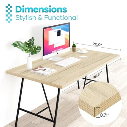 Kaboon Universal Tabletop 36"x20", Solid One-Piece Melamine Table Top, L-Desk Floating Desk DIY, Home and Office Countertop, Oak/Grey Tone - color: Oak, size: 36x20