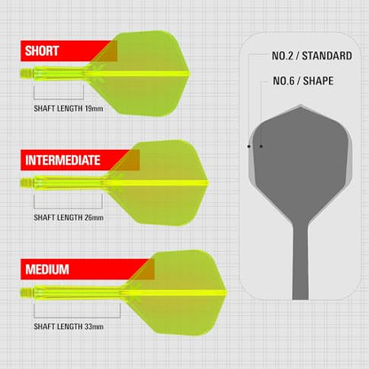 Target Darts K Flex Integrated Dart Flight and Shaft, No.6 | 3-Pack K-Flex - No. 6, Kflex Precision-Molded 2-in-1 Dart Flights and Dart Shaft | Professional Dart Accessories - color: Yellow, size: Medium (33mm)