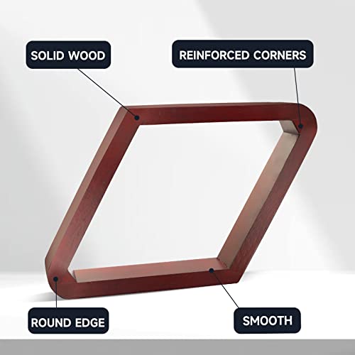 GSE Games & Sports Expert Deluxe Heavy Duty Solid Wood Billiard 8-Ball Triangle / 9-Ball Diamond Pool Ball Racks for 2-1/4" Pool Balls, Billiards Accessories - color: Mahogany, style: 9-Ball Diamond Rack