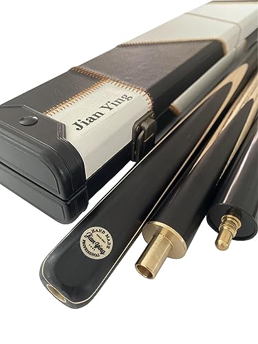 57" 3/4 Jointed Billiard/Pool/Snooker Cue Set 5 Face-Spliced Ash Shaft with A Leather Cue Case - color: Ebony Maple Butts