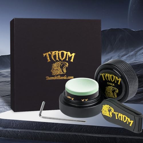 TAOM Upgrade Pool Chalk Holder Round Shaped Practical Tool Billiards Accessories Magnetic Mini Chalk Tip Case Container Round Box Billiards,Cue Tip Tool Scuffer Shaper - color: 1-Gift Set-Black with 2.0 Green