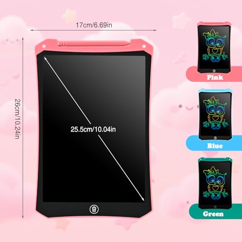 EooCoo Toddler Toys, LCD Writing Tablet for Kids 2 Pack, Kids Travel Essentials Drawing Pads, Toddler No Mess Coloring Sensory Educational Learning Toys, Age 3-5 Boys Girls Gifts - 10 Inch - color: 10”pink&blue