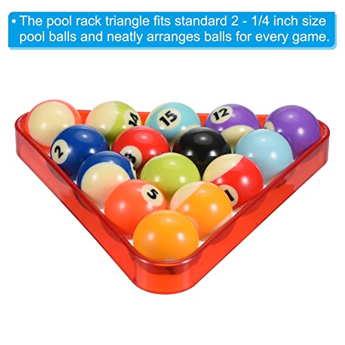 PATIKIL Pool Triangle Rack, Plastic Billiard 8-Ball Triangle Racks Pool Table Accessory for Pool Balls - color: Red