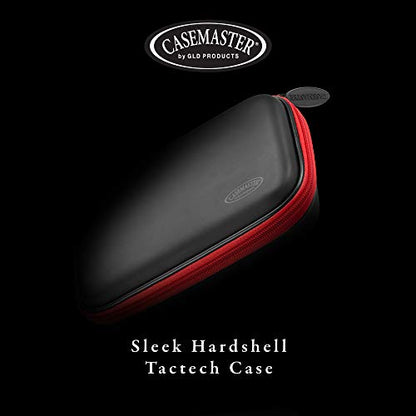 Casemaster Sentinel 6 Dart Case, Holds Extra Accessories, Tips, Shafts and Flights, Compatible with Steel and Soft Tip Darts, Impact & Water Resistant Tactech Shell, Red Zipper - color: Red