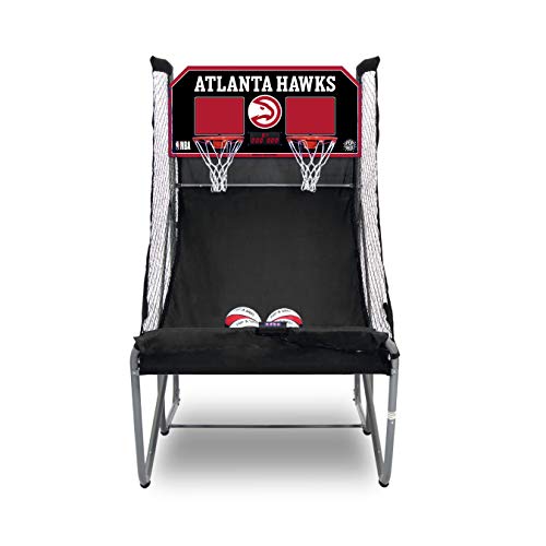Pop-A-Shot - Home Dual Shot Arcade Basketball Game with NBA Graphics l Sensor Scoring l 16 Game Modes l 7 Balls l Foldable Storage l for All NBA Fans - style: Atlanta Hawks