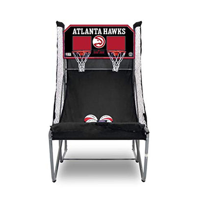 Pop-A-Shot - Home Dual Shot Arcade Basketball Game with NBA Graphics l Sensor Scoring l 16 Game Modes l 7 Balls l Foldable Storage l for All NBA Fans - style: Atlanta Hawks