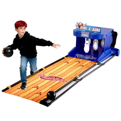 Electronic LED Bowling Game with Auto Reset Indoor Bowling Sports Console with LED Scoreboard Foldable Bowling Set Portable Home Bowling Alley for Children and Adults