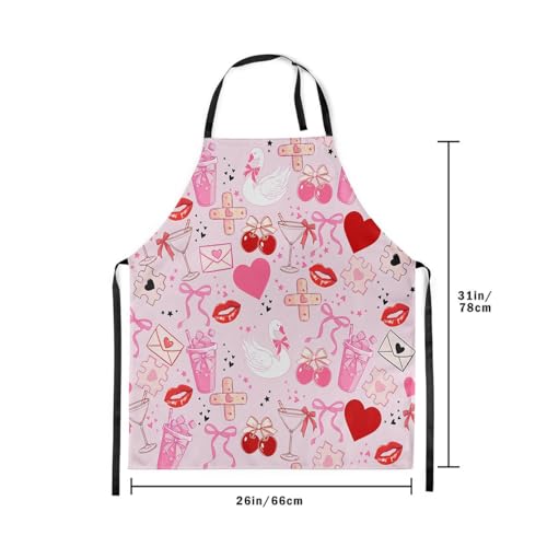 Castle Fairy Cute Rabbit Deer Kitchen Apron - color: Swan Pink Bow