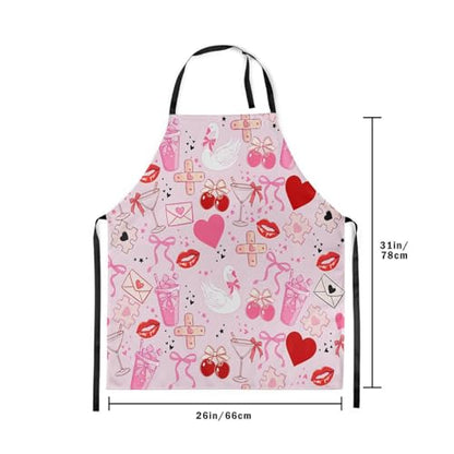 Castle Fairy Cute Rabbit Deer Kitchen Apron - color: Swan Pink Bow