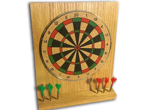 6" Executive Desktop Dart Set – Compact Office Dartboard Game, Wood Finish Mini Dartboard with Darts, Fun Desk Toy for Home, Office & Gifts