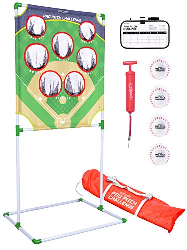 GoSports Football & Baseball Toss Games Available in Football Red Zone Challenge or Baseball Pro Pitch Challenge Choose Between Backyard Toss or Door Hang Targets - style: Baseball Toss