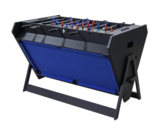 3-in-1 Game Table with Rotating Design, Including Billiards, Table Football, and air Hockey Table, for Indoor Entertainment Center - color: Black And Blue