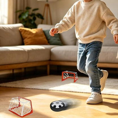 Hover Soccer Game, Floating Air Design, 1SET, Light Up Electric Floating Hockey Toy, Indoor Tabletop Air Soccer Disk Set, Family Entertainment, for Kids and Adults, Home Desk Party
