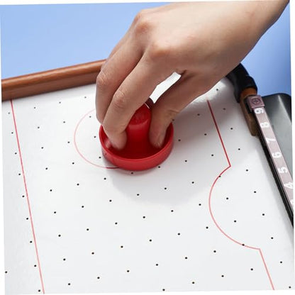 Mikinona Plastic Air Hockey Pushers and Pucks Replacement Accessories for Table Game Ergonomic Design with Felt Bottom for Smooth Glide High Impact Resistant Parts in Blue Black Red and