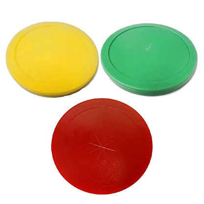 Game Room Guys Air Hockey Table Pucks - 3-1/4" - Yellow Green Red - Set of 3