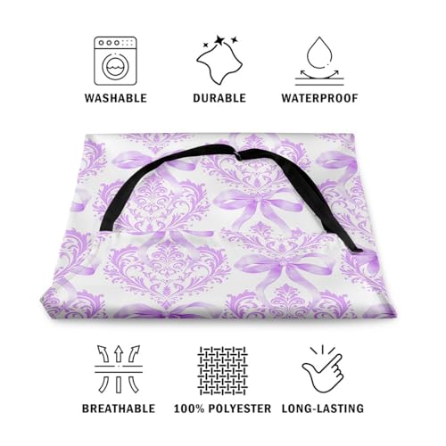 Manfei Blue Bowknot Kids Kitchen Apron - color: Purple