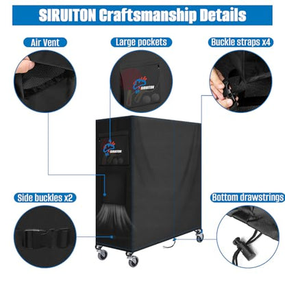 SIRUITON Ping Pong Table Cover,520D Outdoor Table Tennis Table Covers,All Weather Protection,Waterproof Sunproof Indoor & Outdoor,Black 65"L x 28"W x 72.8"H - size: 65"Lx27.6"Wx72.8"H_520D