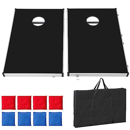 F2C Premium Cornhole Outdoor Game Set, Aluminum Waterproof Cornhole Boards Backyard Toss Game with Bean Bags & Carrying Case