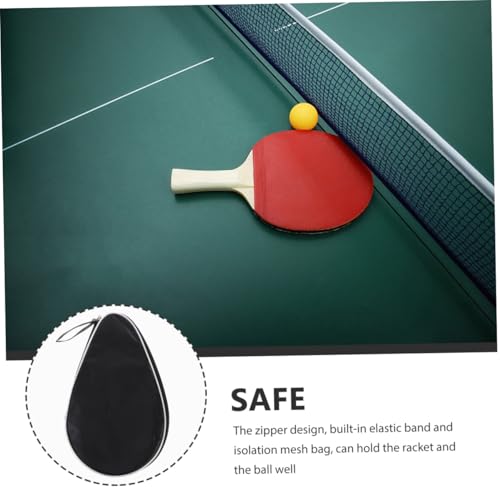 Yardwe Table Tennis Paddle Storage Bag Reusable Protective Fixed Case Black Semi-Circle Design Suitable for Ping Pong Paddle and Ball Storage