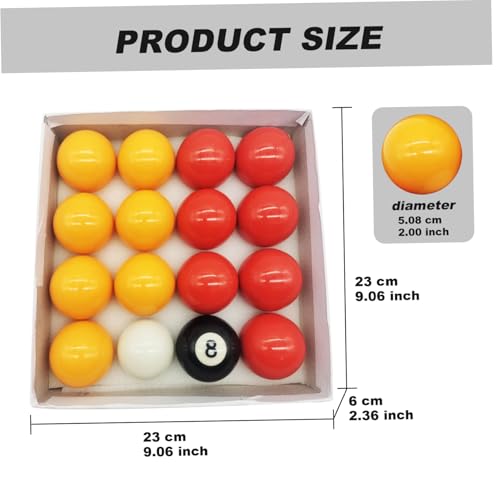 16PCS Billiards Accessories Set, 2 Inch Diameter Resin Ball Pool Balls, Billiard Balls with Balanced Rolling for Billiards Enthusiasts