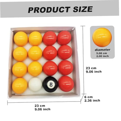 16PCS Billiards Accessories Set, 2 Inch Diameter Resin Ball Pool Balls, Billiard Balls with Balanced Rolling for Billiards Enthusiasts