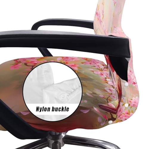 Office Chair Cover, Cardinal Stretchable Computer Chair Slipcover with Armrest Lightweight Boss Chair Cover Rotating Desk Chair Slipcover for Conference Room Office - color: Cardinal 2, size: Large