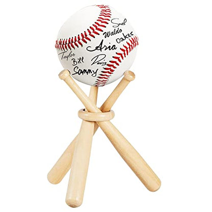 Baseball Stand and Holders, Display Case for Balls, Wooden Bat Display Stand, Centerpieces for Tables - for Kids and Sports Lovers (1)
