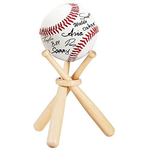 Baseball Stand and Holders, Display Case for Balls, Wooden Bat Display Stand, Centerpieces for Tables - for Kids and Sports Lovers (1)