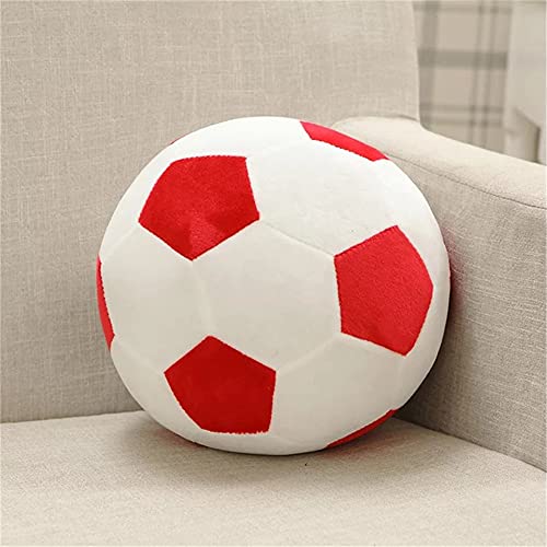 AOQI Plush Soccer Balls - Fluffy Stuffed Toy Soccer Ball Plush Pillow Soft Durable Stuff Soccerball Gift for Kids Boy Baby (Red - White,7.8inch/20cm) - color: Red - White, size: 7.8inch/20cm