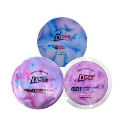 DISGO Disc Golf Starter Set (3 Pack) PDGA Approved, Beginner Disc Golf Set Includes Putter, Mid-Range & Driver Discs, 170-175g Regulation Weight, Great Outdoor Sports Gift for Family and Adult