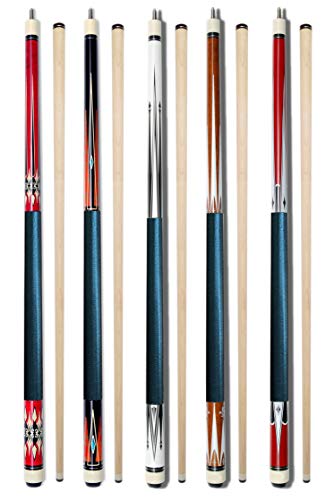 Set of 5 Pool Cues Billiard House Bar Pool Cue Sticks - color: W6~10