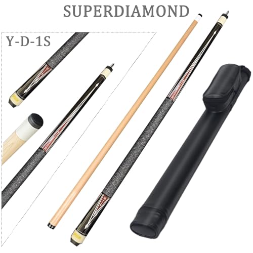 SUPERDIAMOND Pool Cue Stick Set Billiard Cue Sticks with Hard Case, 2-Pieces 58" Pool Table Sticks, 12.5 mm Tip Pool Queue,Pool Stick Set for Home Recreation, Billiards Clubs, Training - style: Billiard Cue Sticks-YMX-Y-D-1S