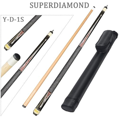 SUPERDIAMOND Pool Cue Stick Set Billiard Cue Sticks with Hard Case, 2-Pieces 58" Pool Table Sticks, 12.5 mm Tip Pool Queue,Pool Stick Set for Home Recreation, Billiards Clubs, Training - style: Billiard Cue Sticks-YMX-Y-D-1S