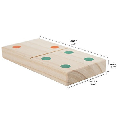 HEY! PLAY! Giant Wooden Dominoes Game Set (28 Piece) (80-WD0013)