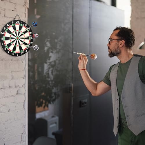 MaxMau 18 pcs Steel Tip Darts Set for Dartboard Metal Point PVC Dart Flights