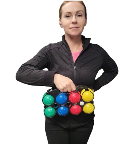 Zugar Land Bocce Ball Set with Carrying Case (11") Includes: 8 (3") Balls, 1 Jack (1.5") Ball, 1 Sure Grip Storage Case. Comes in a Nice Display Box. Classic Backyard Game.