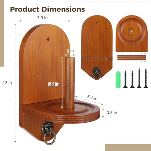 Wall Mounted Cone Chalk Holder, Wooden Billiard Pool Table Hand Chalk Cone Rack, Space-Saving Billiards Pool Table Accessories with Hardware for Decor