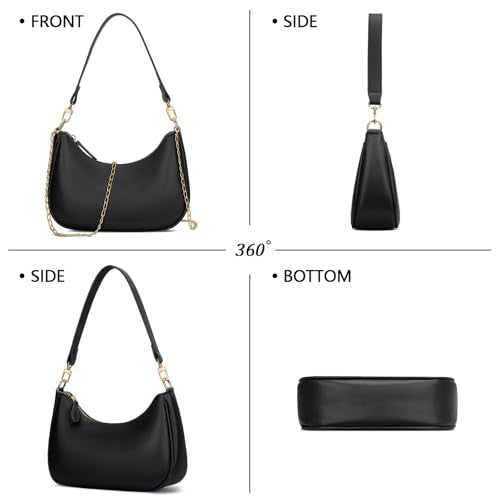 KKXIU Shoulder Bag for Women Cute Hobo Purses and Handbags Retro Clutch Underarm Purse | Cute - color: Black