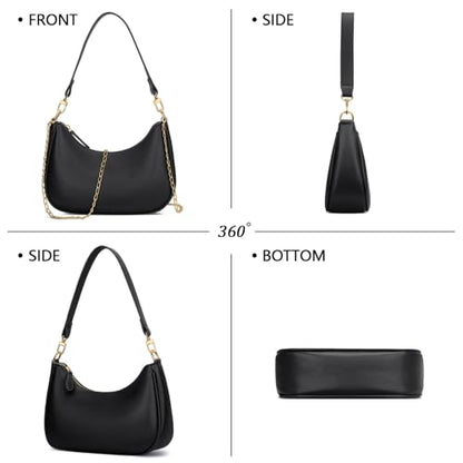 KKXIU Shoulder Bag for Women Cute Hobo Purses and Handbags Retro Clutch Underarm Purse | Cute - color: Black