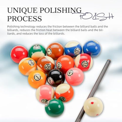 KONLLEN Phenolic Resin Billiard Balls Set 2-1/4" Regulation Size Tournament Pool Balls Set Pool Table Accessories - color: AXD-1TH