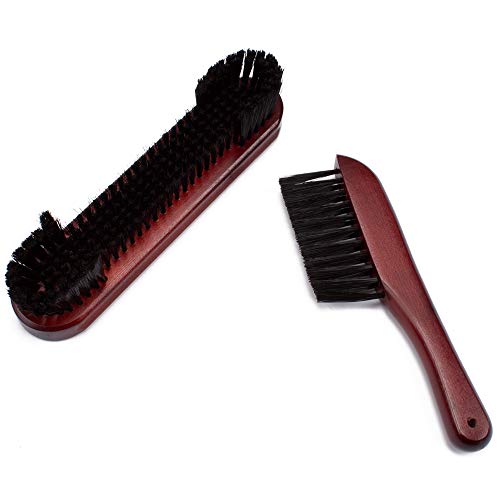 GSE Games & Sports Expert 2-Piece Solid Wood Billiard Pool Table Brush and Rail Brush Set, Billiards Pool Table Cleaning Tools - color: Mahogany
