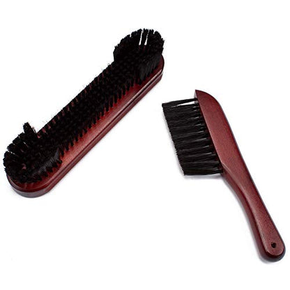 GSE Games & Sports Expert 2-Piece Solid Wood Billiard Pool Table Brush and Rail Brush Set, Billiards Pool Table Cleaning Tools - color: Mahogany