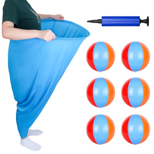 Granny Pants Yard Game–Giant Outdoor Tossing Game for Adults&Family–Includes 2 Pants,8 Bouncy Balls&2 Air Pumps–Funny Party Activity for Backyard,Reunion,Field Day or Team-Building - color: Sky blue