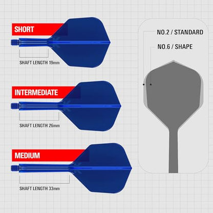 Target Darts K Flex Integrated Dart Flight and Shaft, No.6 | 3-Pack K-Flex - No. 6, Kflex Precision-Molded 2-in-1 Dart Flights and Dart Shaft | Professional Dart Accessories - color: Blue, size: Medium (33mm)