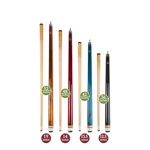 ASKA Short Pool Cue Sets, Canadian Maple Billiard Cue Sticks, 13mm Tip, 5/16x18 Joint, Multi-Set Options for Home & Game Rooms - style: Set of 4 Cues, LCSN4