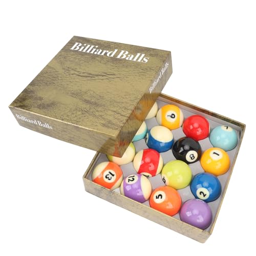 Billiard Balls Complete 16 Ball Set, Billiard Pool Balls, Professional Regulation Size Billiards Pool Balls Set, Resin High Friction Prevention, Pool Table Accessories