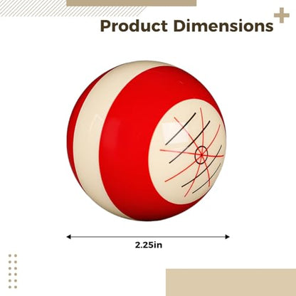 Billiard Training Cue Ball, Double Sided for Professional Snooker Pool Spin Control Practice, 2.25 in（5.72 cm） Phenolic Resin Aiming Aid for Mastering Shot Accuracy and English