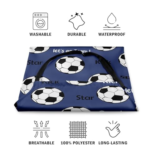 Castle Fairy Boy Soccer Kitchen Apron - color: Soccer Navy Blue